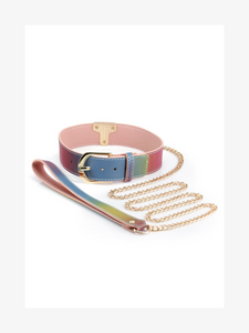 Spectra Bondage Collar & Leash - Rainbow