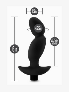 Anal Adventures -  Platinum Prostate Massager 04  Black 6.5-Inch Vibrating Rechargeable Anal Plug $39.99 USD