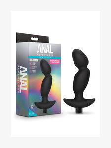 Anal Adventures -  Platinum Prostate Massager 04  Black 6.5-Inch Vibrating Rechargeable Anal Plug $39.99 USD