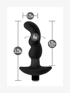 Anal Adventures - Platinum Prostate Massager 03  Black 6-Inch Vibrating Rechargeable Anal Plug