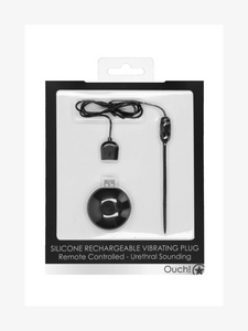 Ouch - Urethral Sounding Silicone Rechargeable & Remote Controlled Vibrating Plug